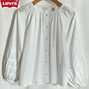 Levi's White Puffed Long Sleeve Button-Up Blouse